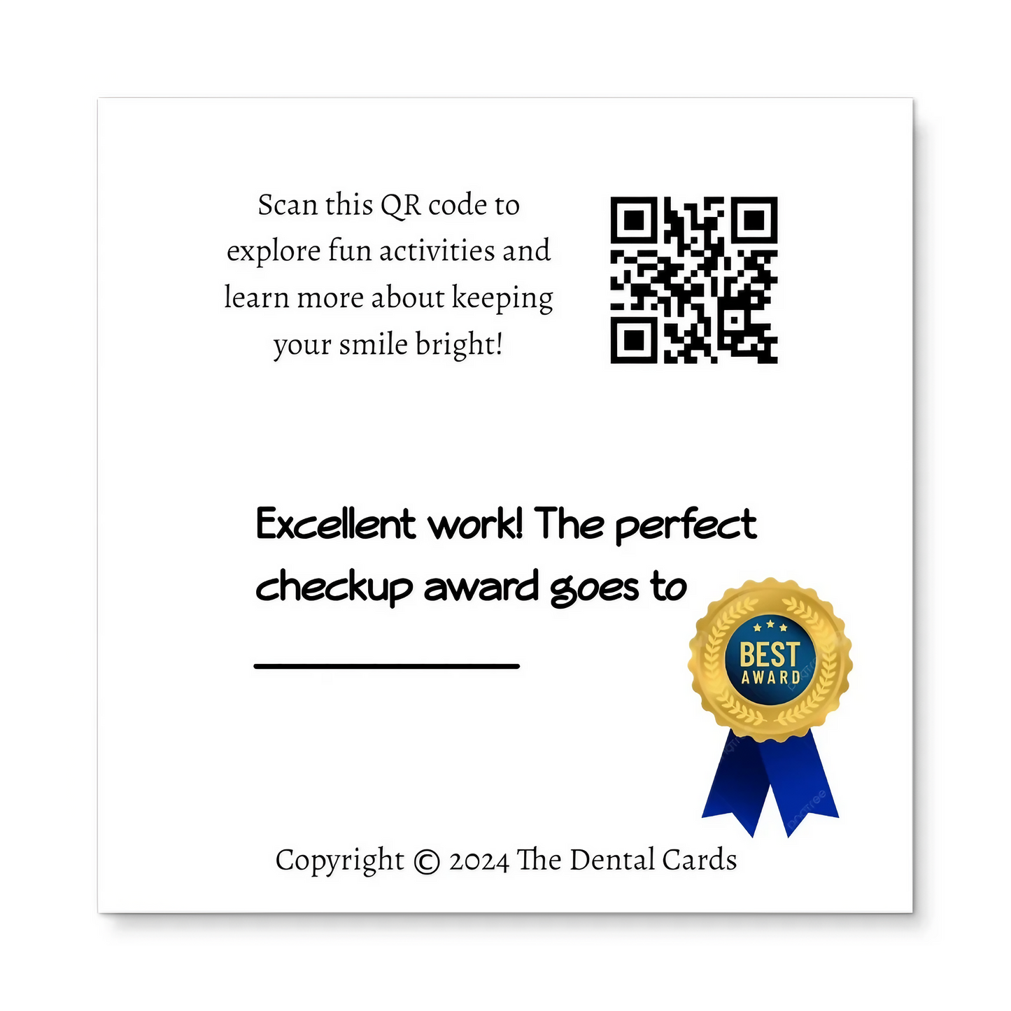 Sun & Clouds | Mini Square Dental Award Cards (6.5cm x 6.5cm)