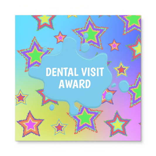 Stars | Mini Square Dental Award Cards (6.5cm x 6.5cm)