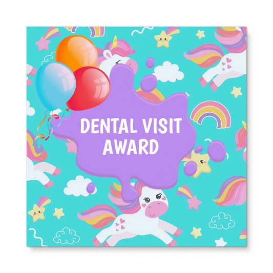 Unicorn | Mini Square Dental Award Cards (6.5cm x 6.5cm)