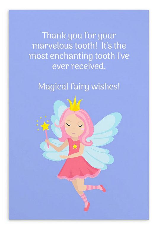 Tooth Fairy Thank You Cards- Thank You For Your Marvelous Tooth!