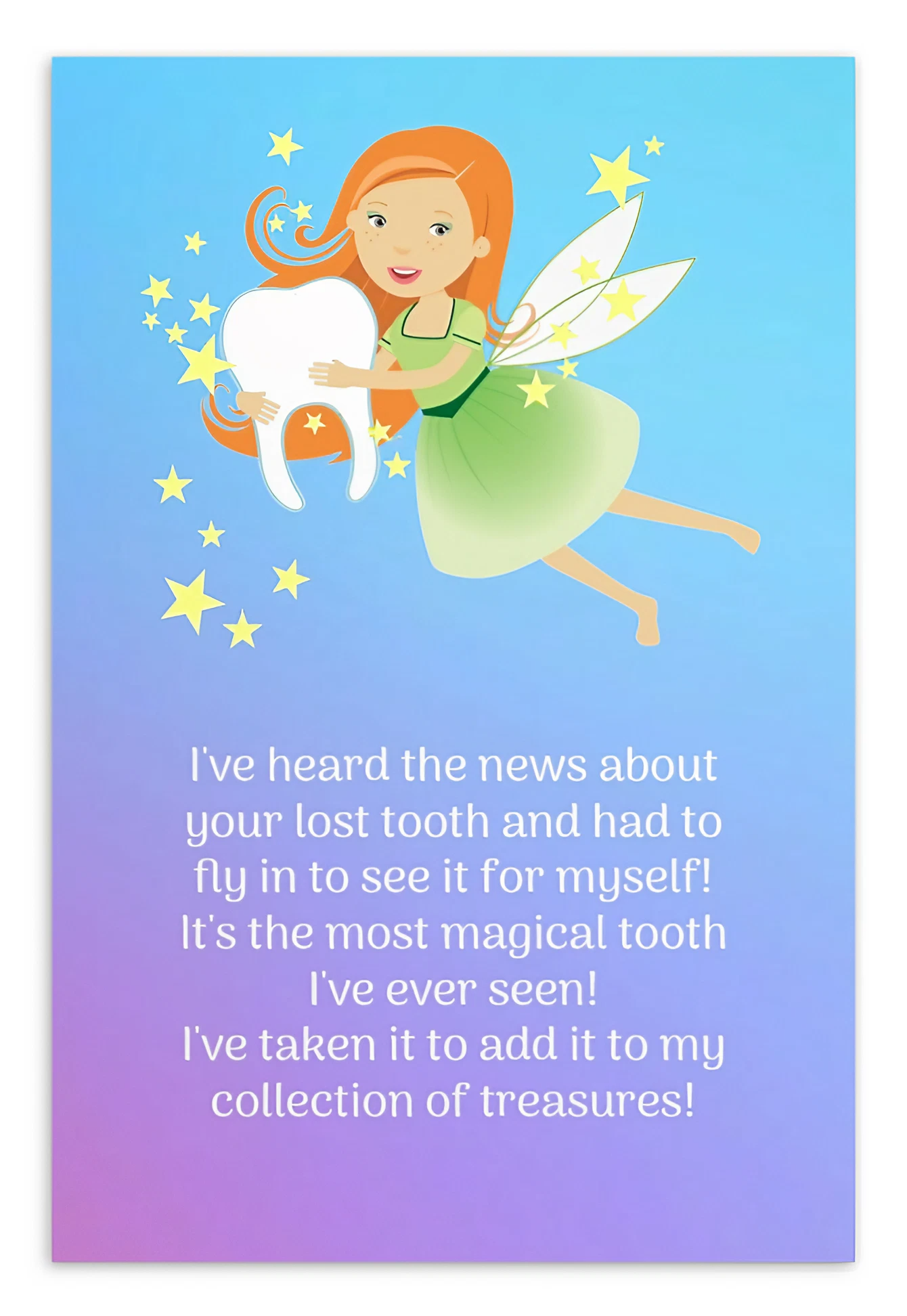 Tooth Fairy Thank You Cards-  I've Heard The News About Your Lost Tooth!