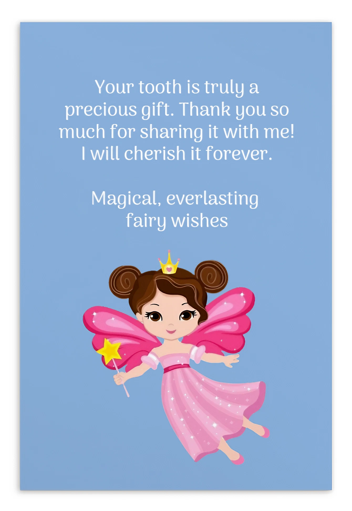 Tooth Fairy Thank You Cards- Your Tooth Is Truly A Precious Gift. Thank You For Sharing It With Me