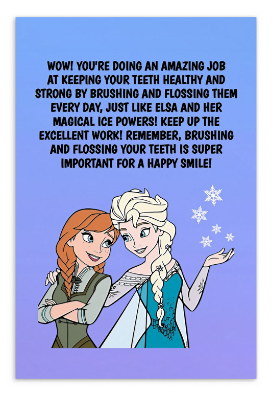 Frozen | Dental Motivational & Reward Cards- Wow! You're Doing An Amazing Job At keeping Your Teeth Healthy And Strong