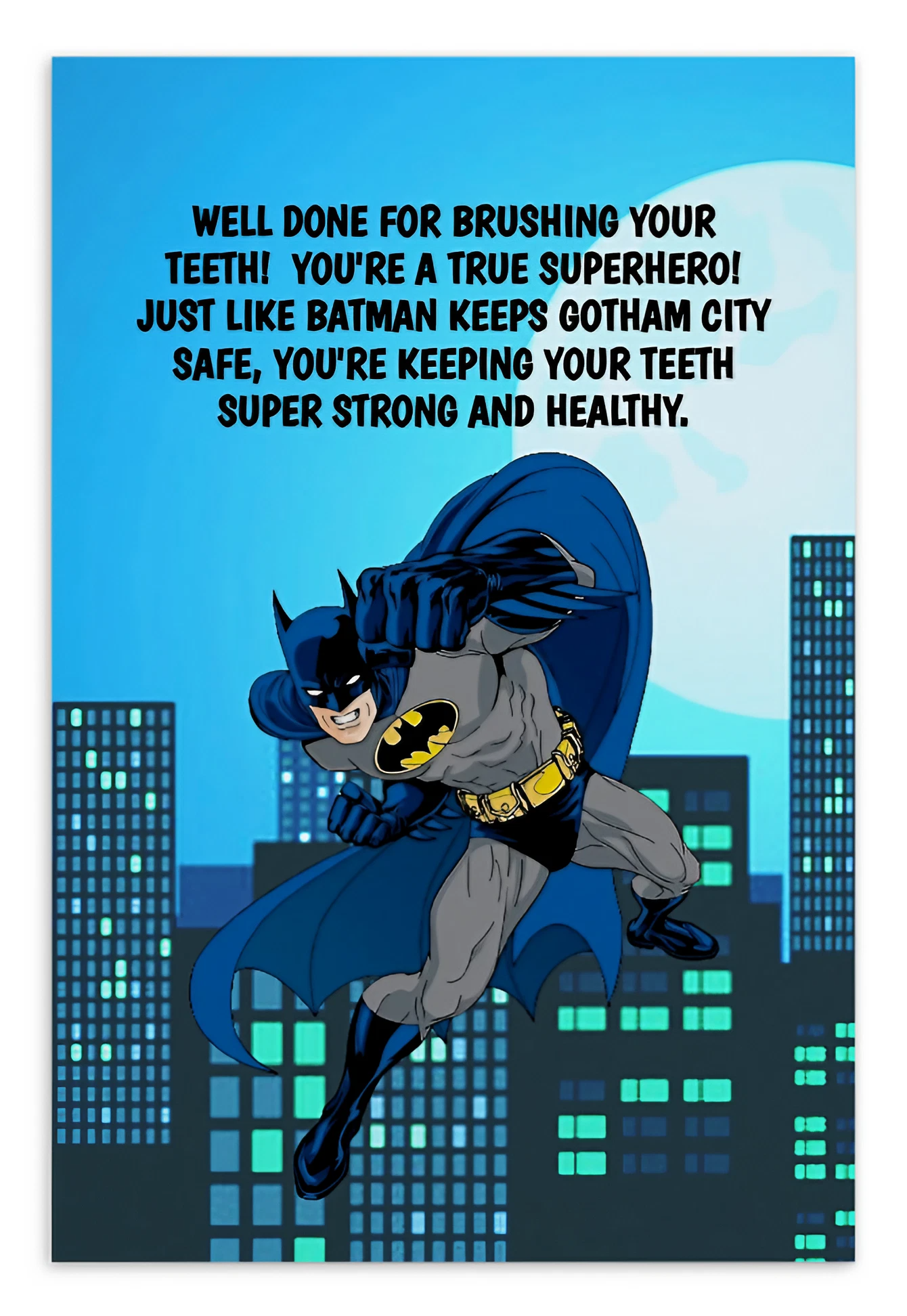 Batman | Dental Motivational & Reward Cards- Well Done For Brushing Your Teeth!