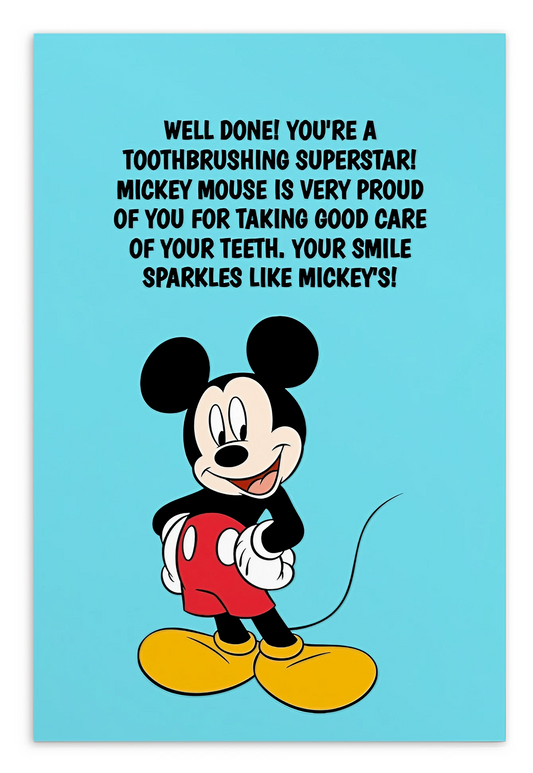 Mickey Mouse | Dental Motivational & Reward Cards- Well Done! You're A Toothbrushing Superstar!