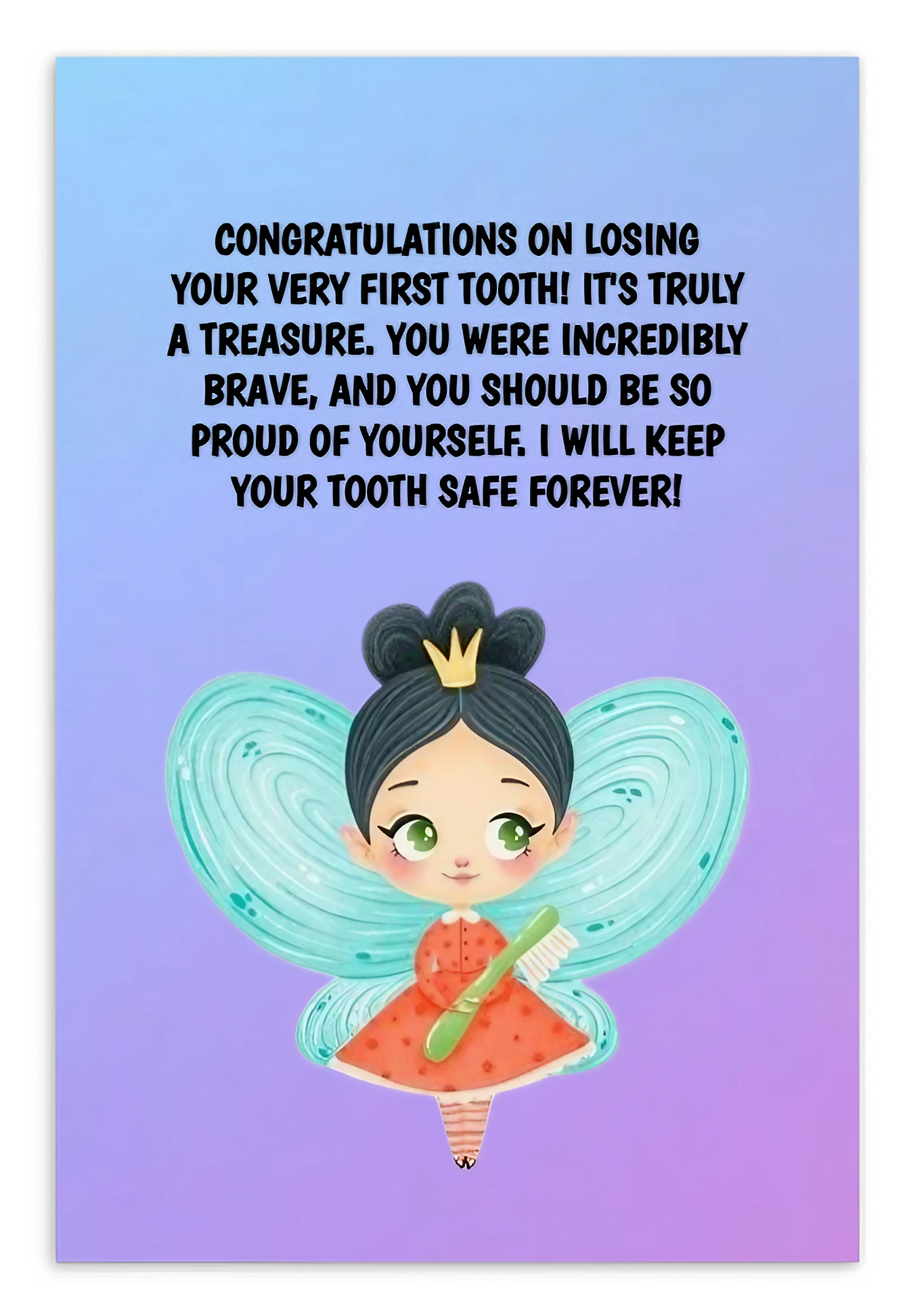 Tooth Fairy Thank You Cards-  Congratulations On Losing Your Very First Tooth!