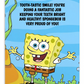 Spongebob | Dental Motivational & Reward Cards- Tooth-Tastic Smile! You're A Fantastic Job Taking Care Of Your Teeth!