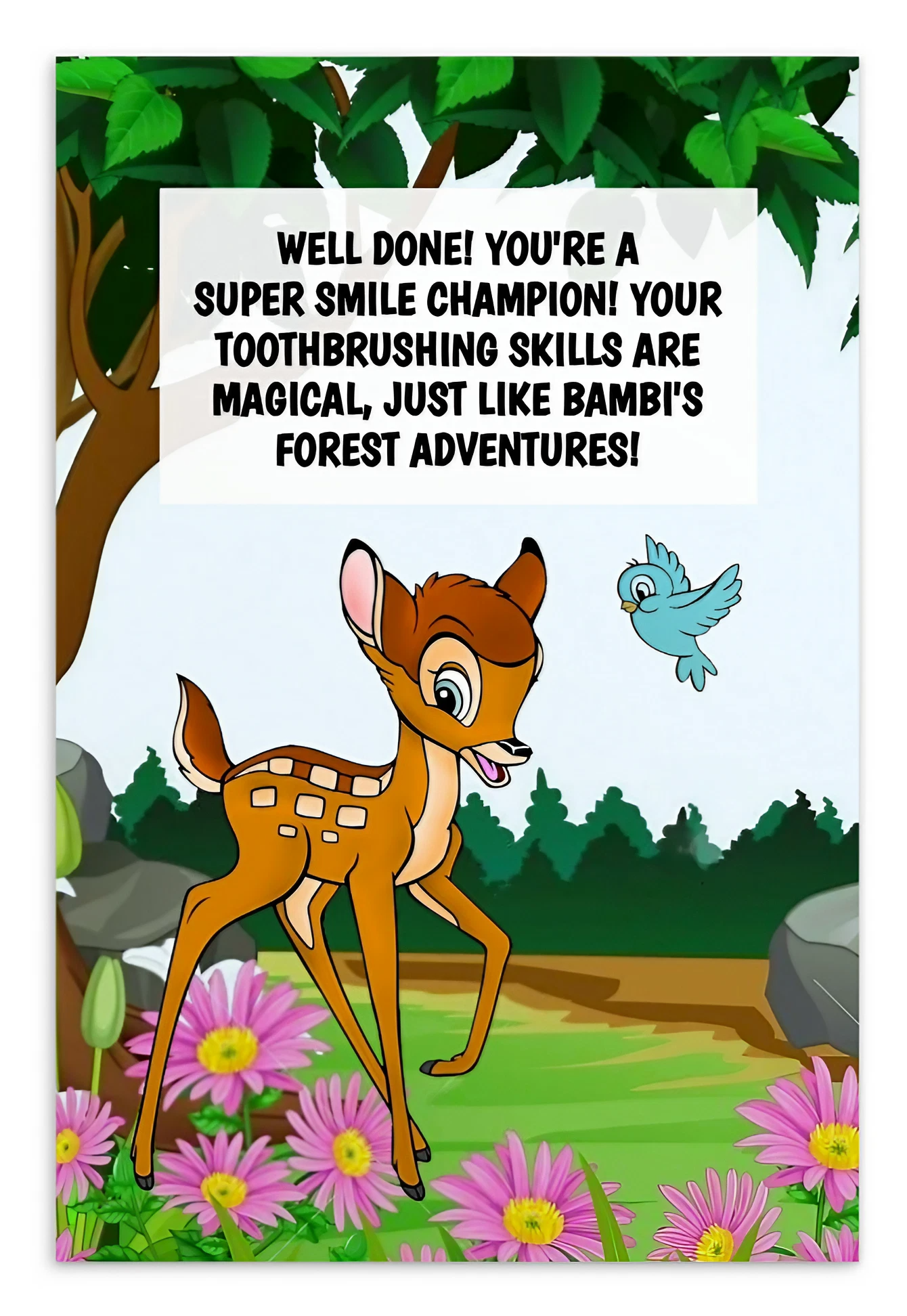 Bambi | Dental Motivational & Reward Cards- Well Done! You're A Super Smile Champion!