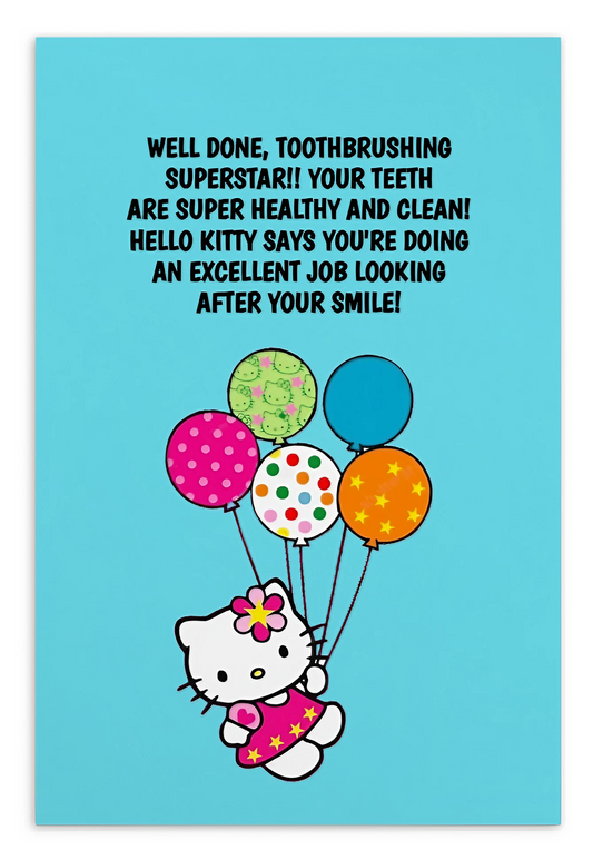 Hello Kitty | Dental Motivational & Reward Cards- Well Done, Toothbrushing Superstar!