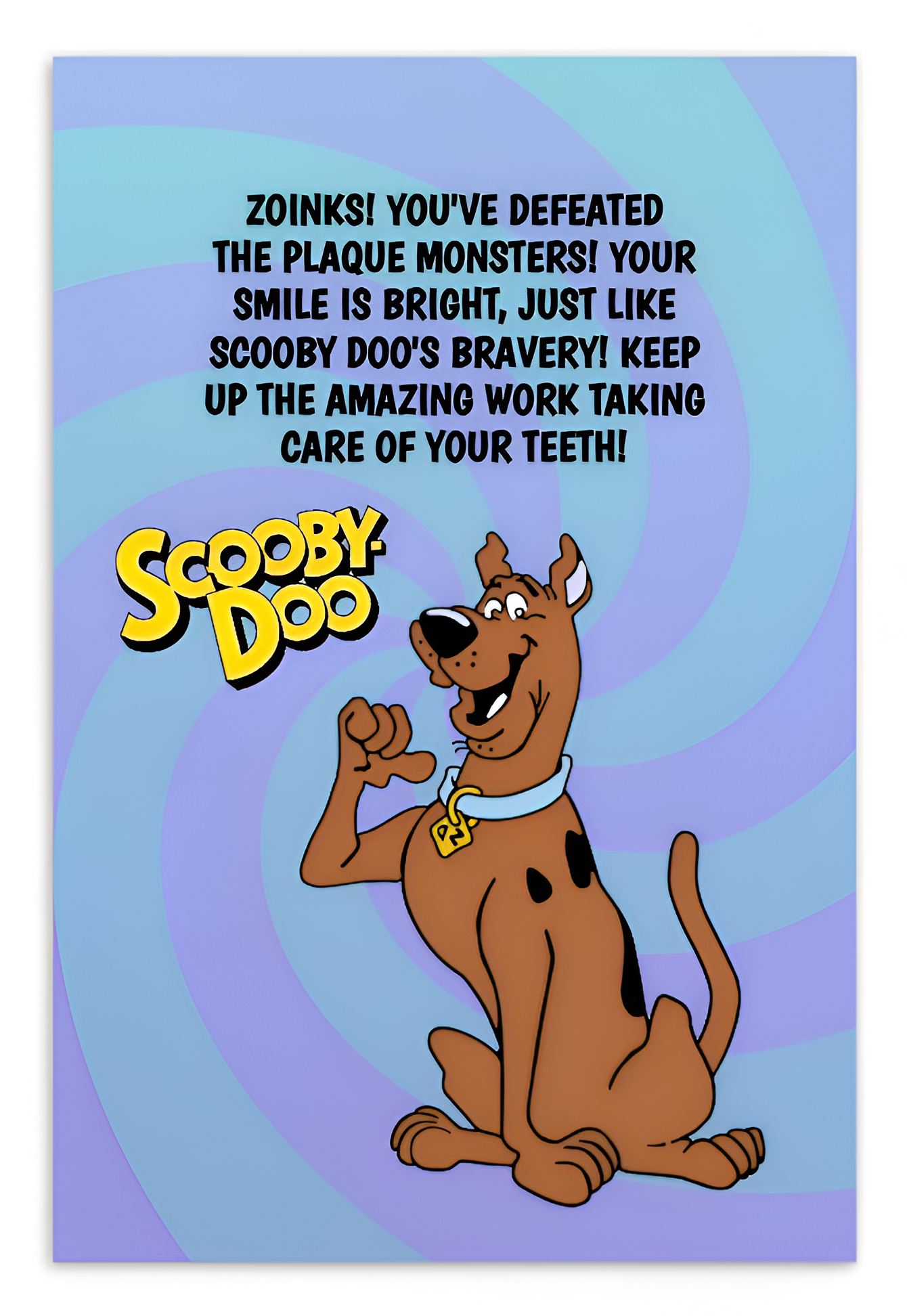 Scooby Doo | Dental Motivational & Reward Cards- Zoinks! You've Defeated The Plaque Monsters!