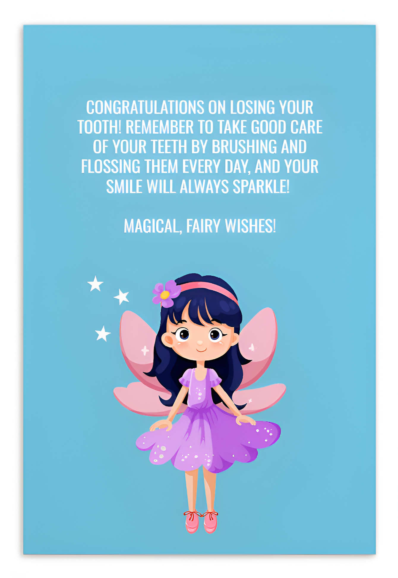 Tooth Fairy Thank You Cards-  Congratulations On Losing Your Tooth!