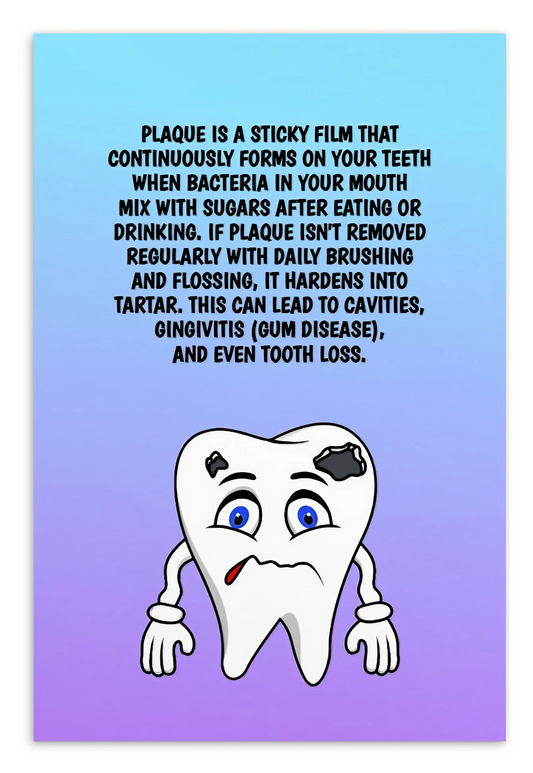 Oral Hygiene Cards-  Plaque Is A Sticky Film That Continuously Forms On Your Teeth