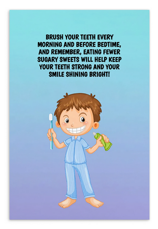 Oral Hygiene Cards- Brush Your Teeth Every Morning And Before Bedtime