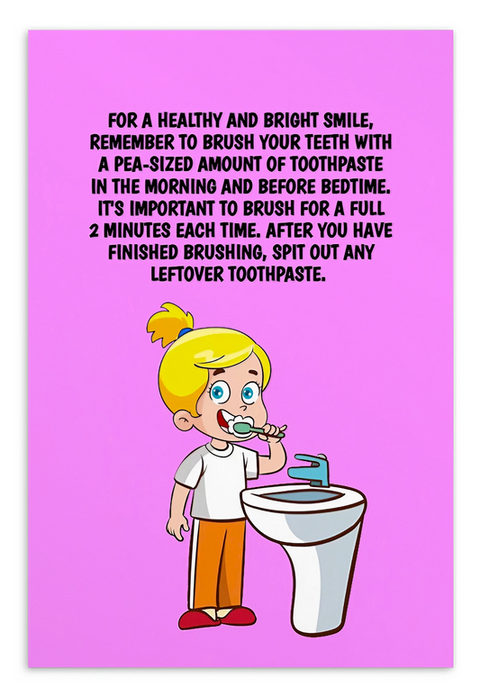 Oral Hygiene Cards- For A Healthy And Bright Smile, Remember To Brush Your Teeth With A Pea-sized Amount Of Toothpaste In The Morning And Before Bedtime