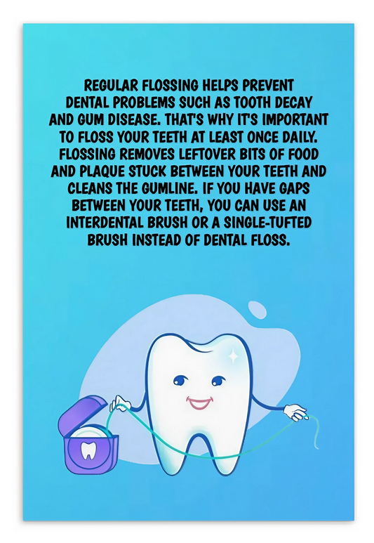 Oral Hygiene Cards- Regular Flossing Helps Prevent Dental Problens Such As Tooth Decay And Gum Disease