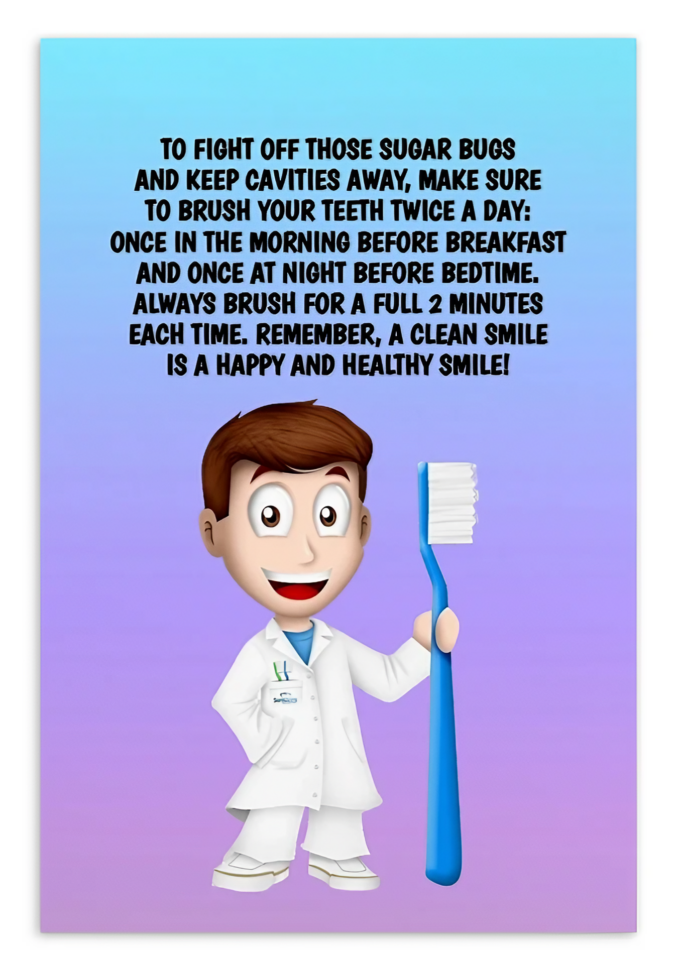 Oral Hygiene Cards-  To Fight Off Those Sugar Bugs And Keep Cavities Away