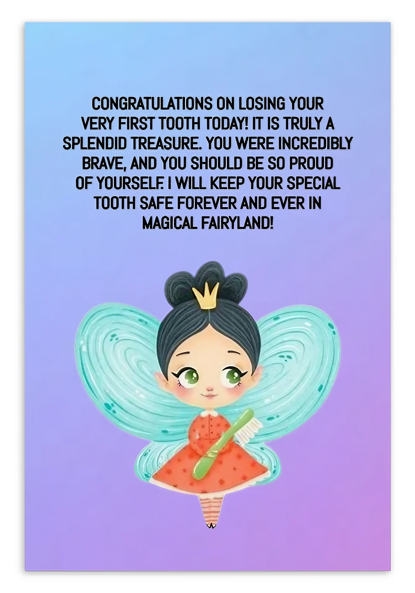 Tooth Fairy Thank You Cards-  Congratulations On Losing Your Very First Tooth Today!