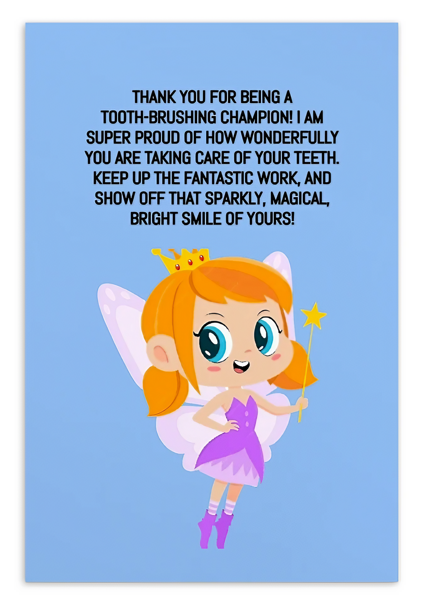 Tooth Fairy Thank You Cards- Thank You For Being A Tooth-brushing Champion!