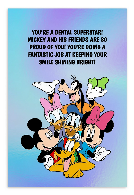 Mickey And Friends | Dental Motivational & Reward Cards- You're A Dental Superstar! Mickey And His Friends Are So Proud Of You!