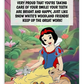 Snow White | Dental Motivational & Reward Cards- Well Done! Snow White Is Very Proud That You're Taking Care Of Your Smile!