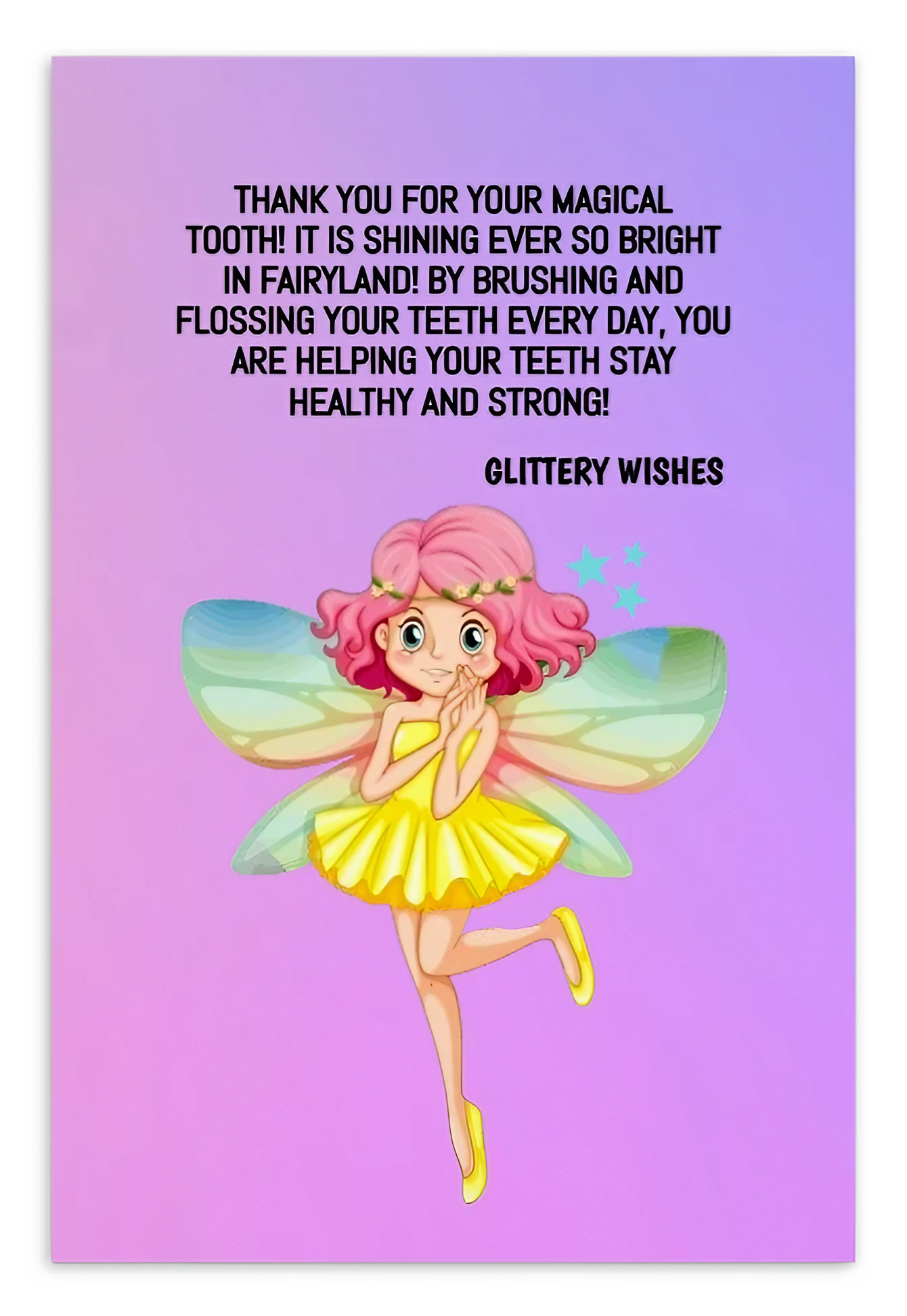 Tooth Fairy Thank You Cards-  Thank You For Your Magical Tooth!