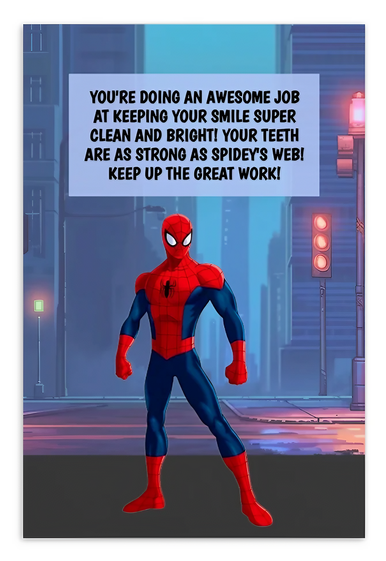 Spider-Man | Dental Motivational & Reward Cards- You're Doing An Awesome Job At Keeping Your Smile Super Clean And Bright!
