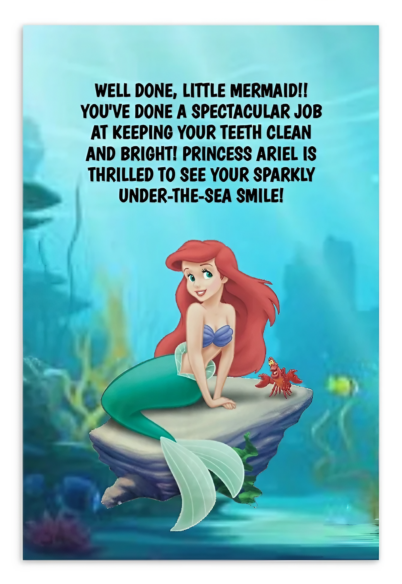 Dental Motivational & Reward Cards- Well Done, Little Mermaid!! You've Done A Spectacular Job At Keeping Your Teeth Clean And Bright!