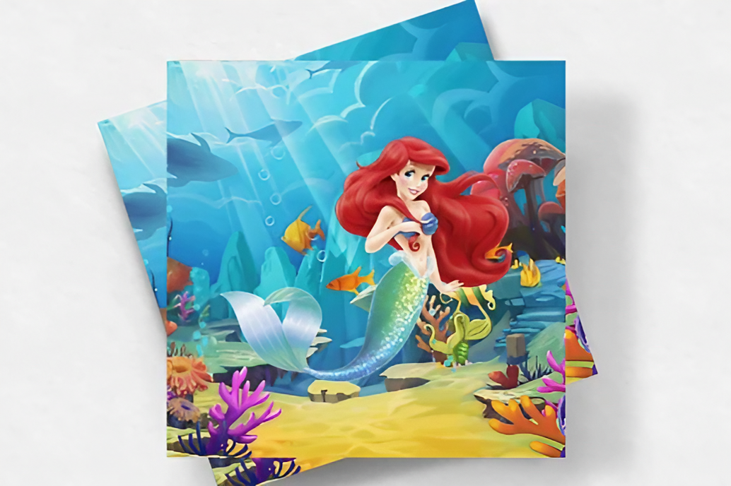 Princess Ariel | Mini Square Dental Motivational & Reward Cards (6.5cm x 6.5cm)