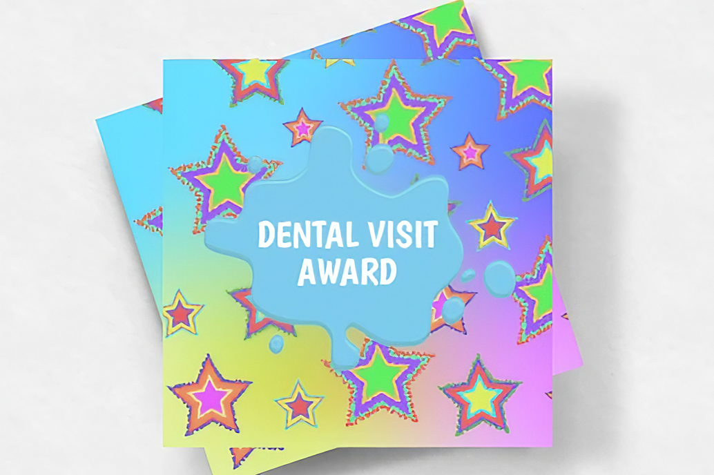 Stars | Mini Square Dental Award Cards (6.5cm x 6.5cm)