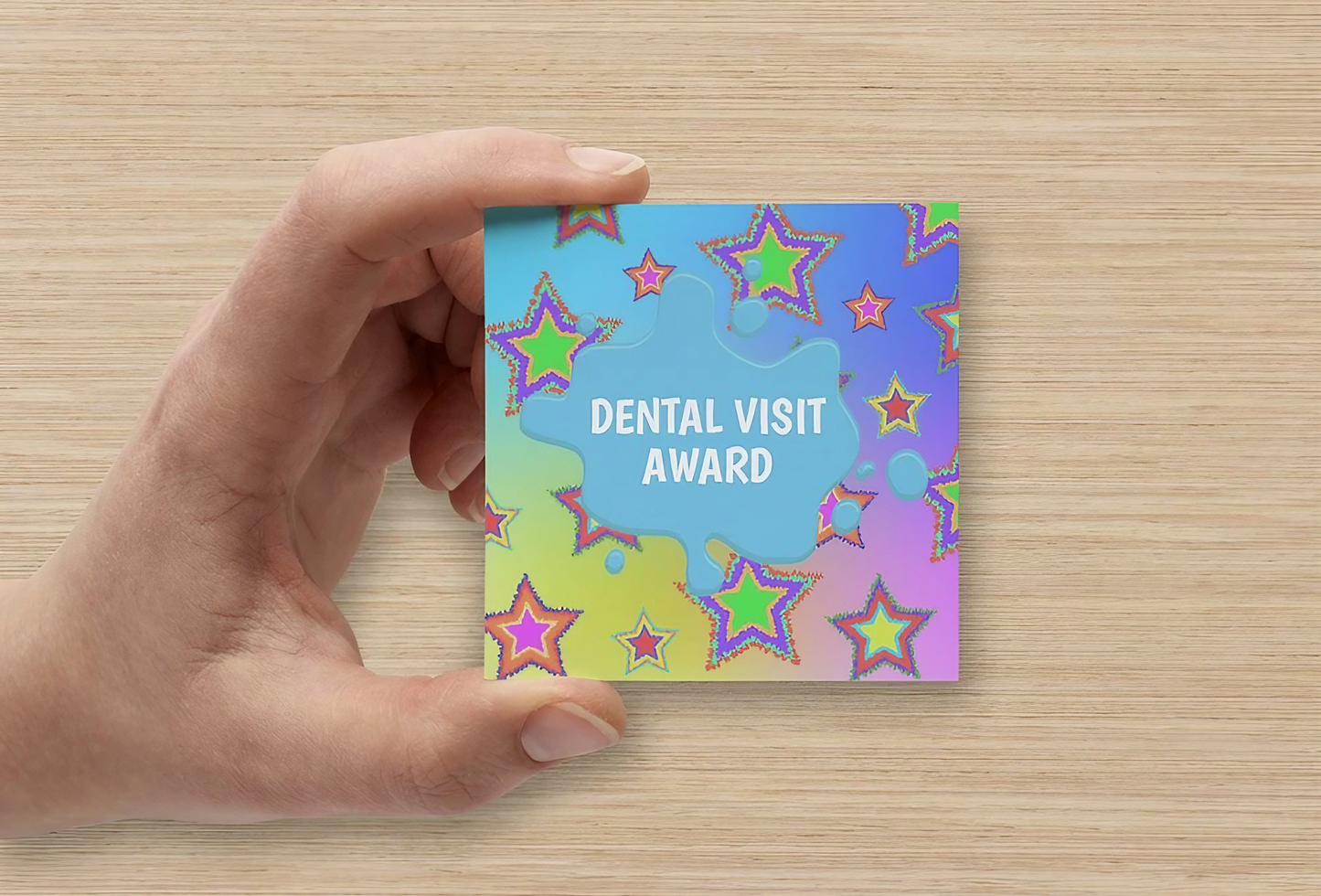 Stars | Mini Square Dental Award Cards (6.5cm x 6.5cm)