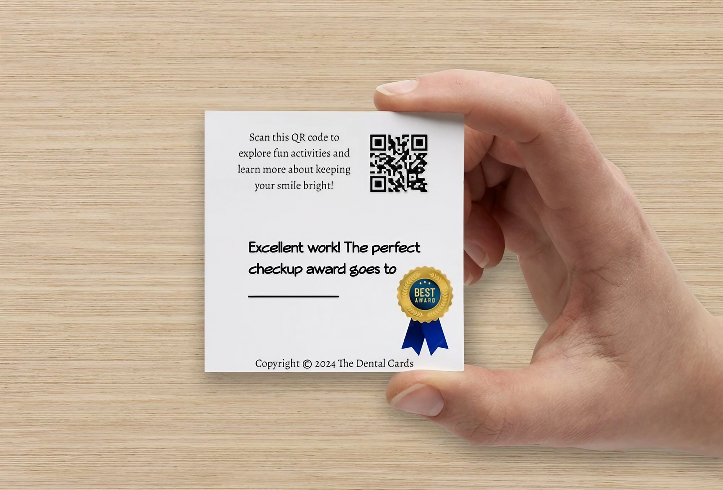 Teddy Bear | Mini Square Dental Award Cards (6.5cm x 6.5cm)