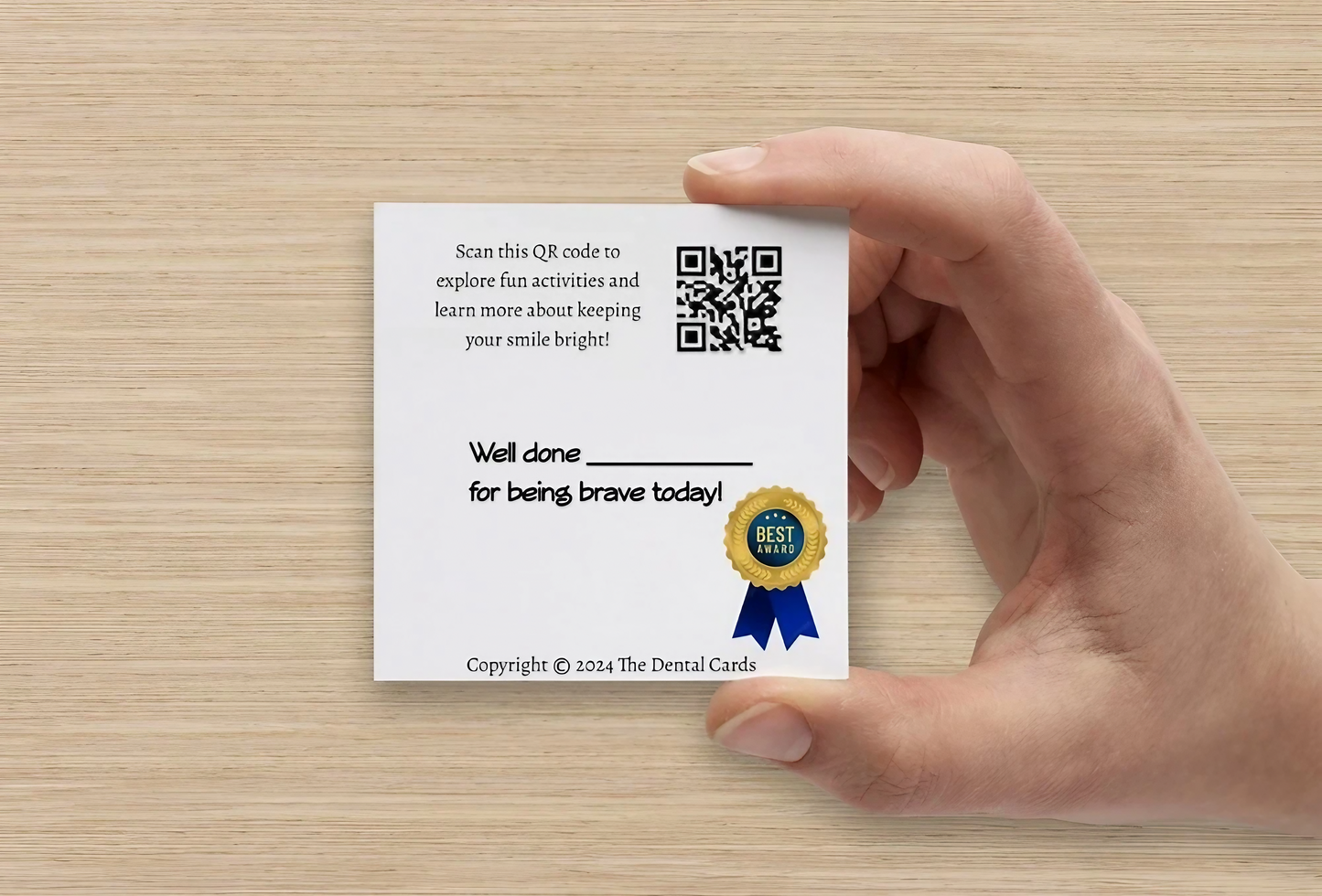 Teddy Bear | Mini Square Dental Award Cards (6.5cm x 6.5cm)