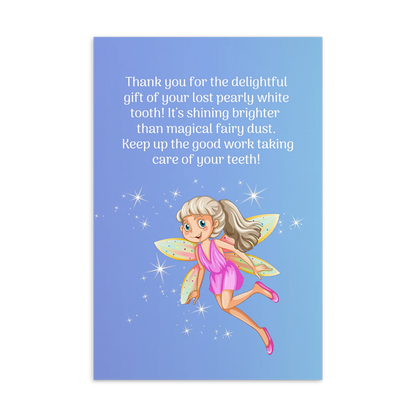 Tooth Fairy Thank You Cards-  Thank You For The Delightful Gift Of Your Lost Pearly White Tooth!
