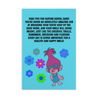 The Trolls | Dental Motivational & Reward Cards- High Five For Superb Dental Care!