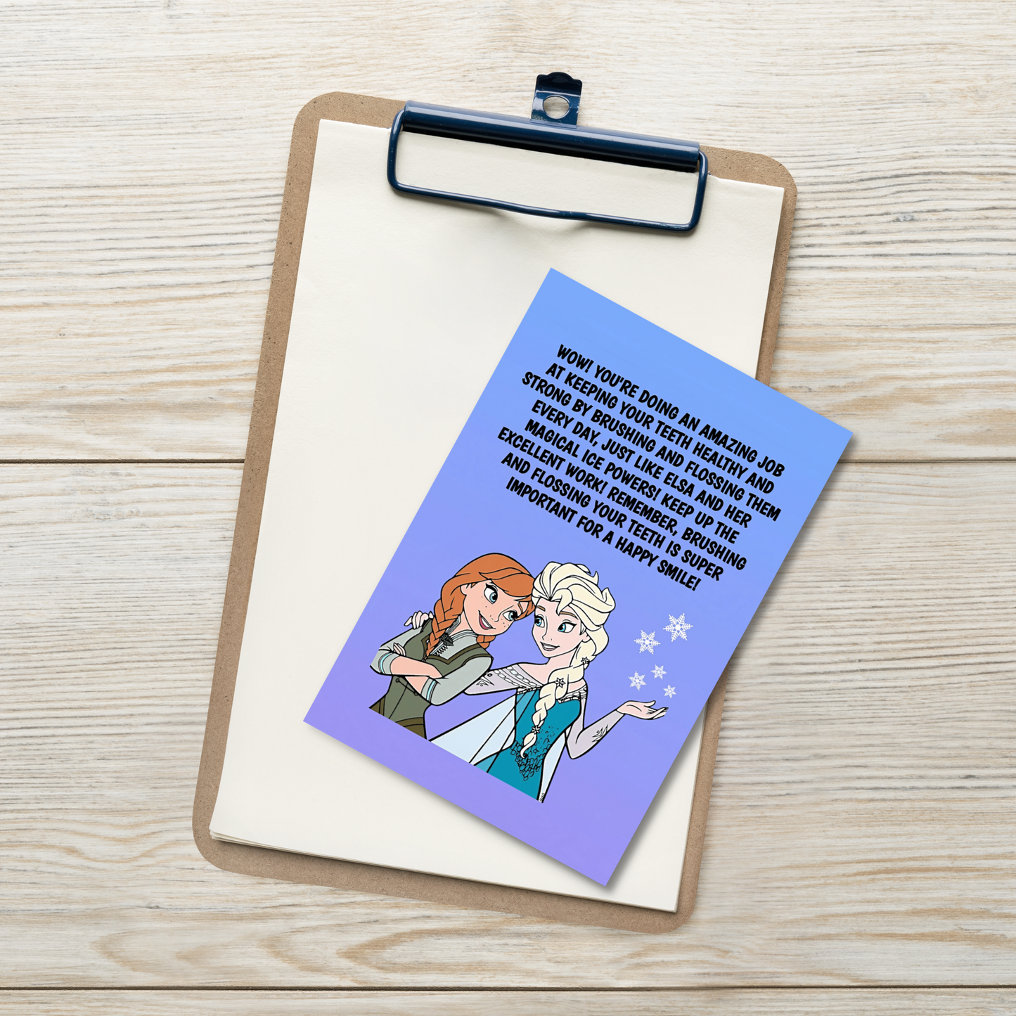 Frozen | Dental Motivational & Reward Cards- Wow! You're Doing An Amazing Job At keeping Your Teeth Healthy And Strong