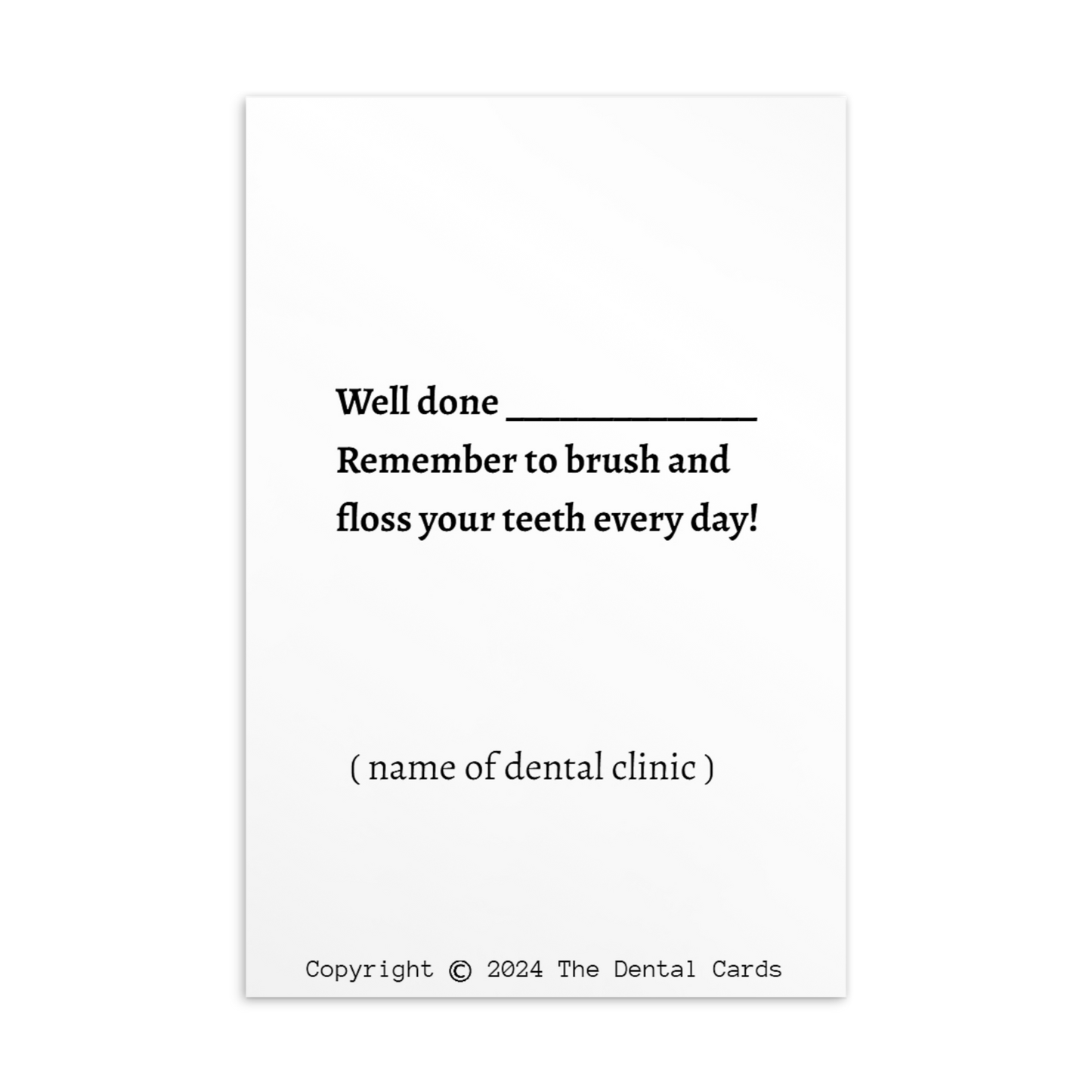 Dental Motivational & Reward Cards- Tooth Cleaning With A Toothbrush