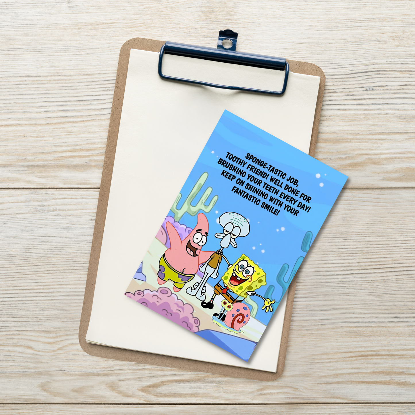 SpongeBob SquarePants | Dental Motivational & Reward Cards- Sponge-Tastic Job, Toothy Friend!