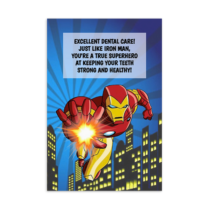 Iron Man | Dental Motivational & Reward Cards- Excellent Dental Care!