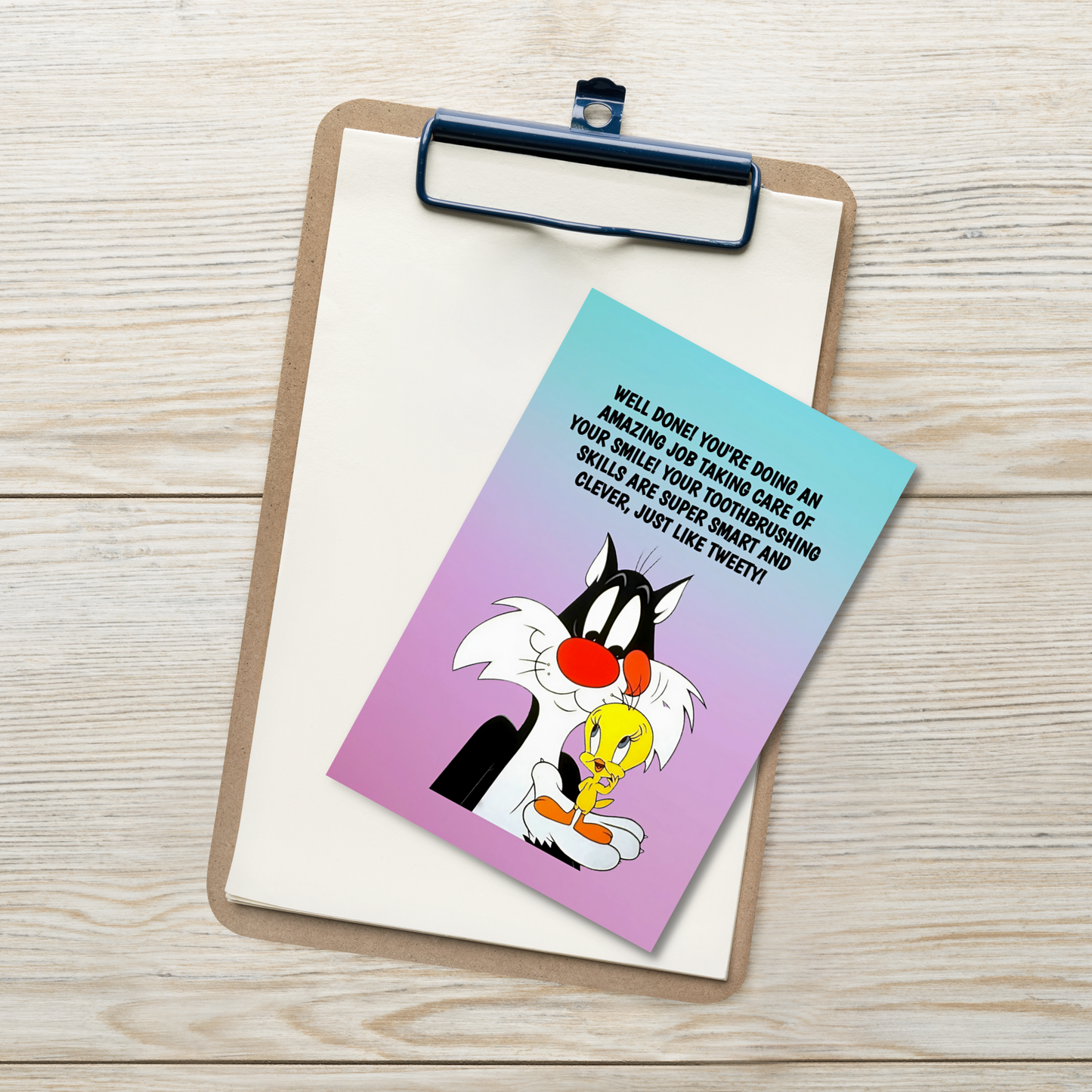 Sylvester And Tweety  | Dental Motivational & Reward Cards- Well Done For Keeping Your Teeth Healthy, Strong And Bright!