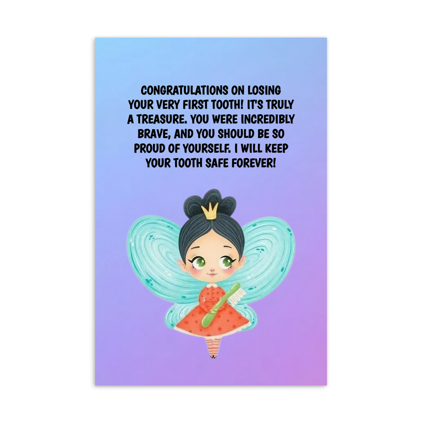 Tooth Fairy Thank You Cards-  Congratulations On Losing Your Very First Tooth!