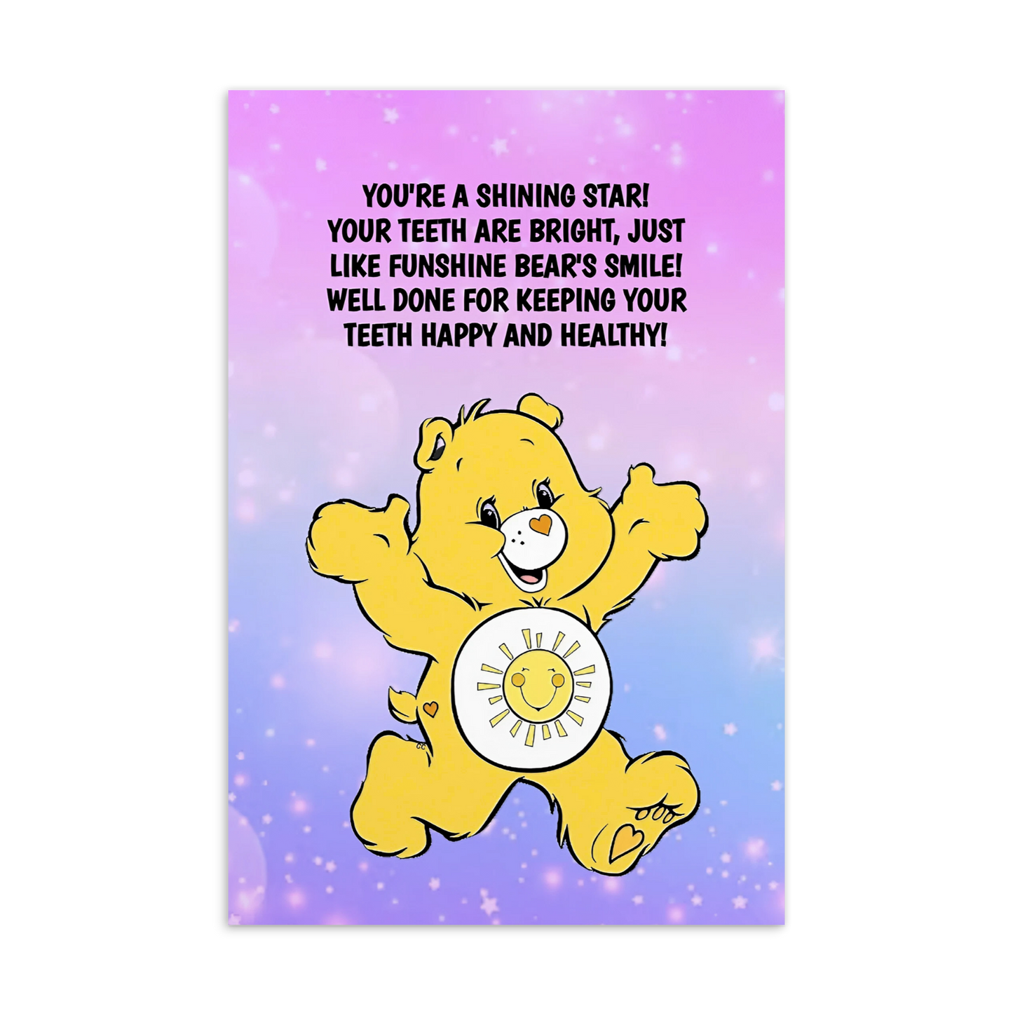 Care Bears | Dental Motivational & Reward Cards- You're A Shining Star!