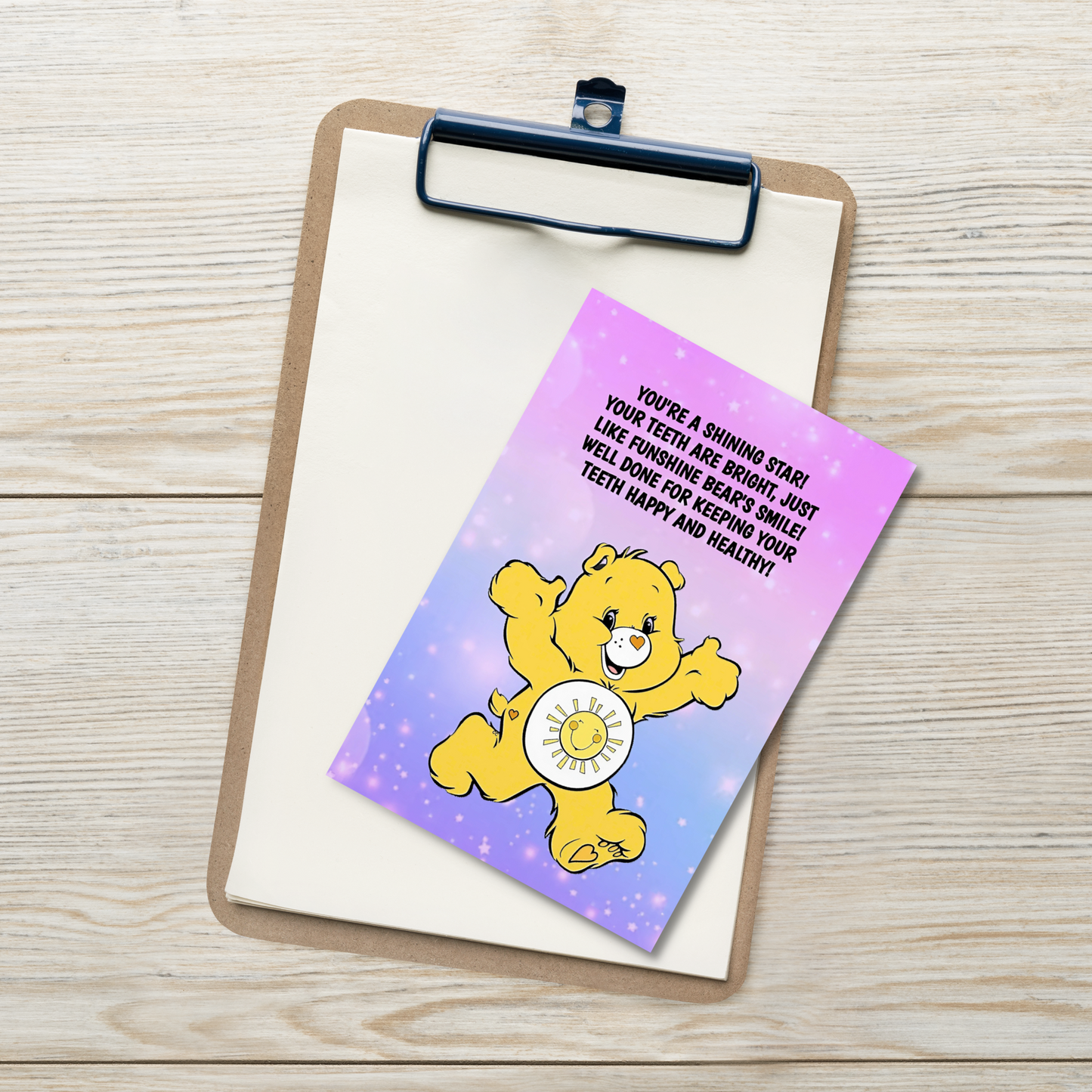 Care Bears | Dental Motivational & Reward Cards- You're A Shining Star!