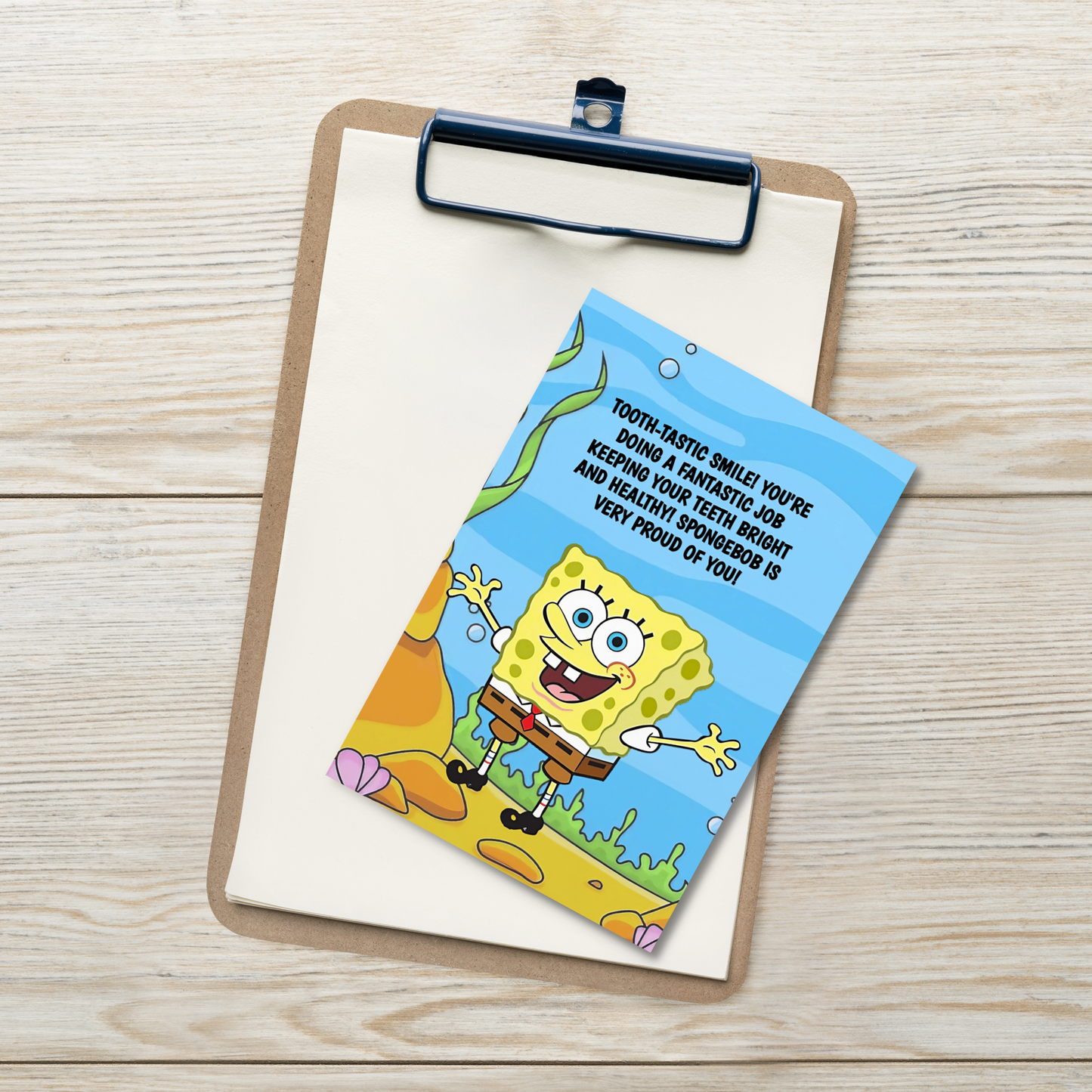 Spongebob | Dental Motivational & Reward Cards- Tooth-Tastic Smile! You're A Fantastic Job Taking Care Of Your Teeth!