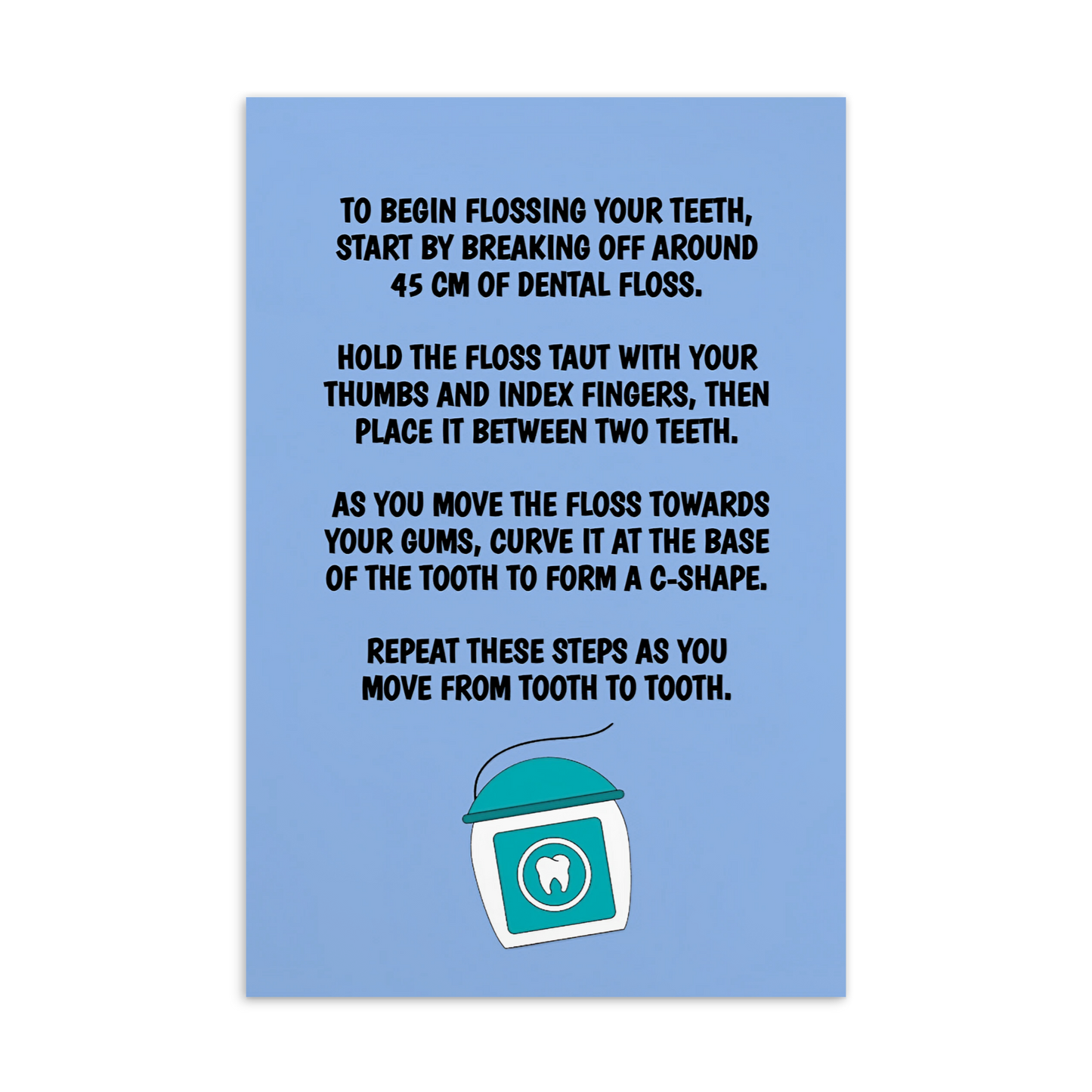 Oral Hygiene Cards- Flossing Instructions