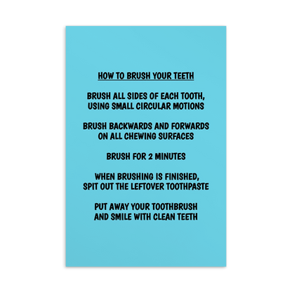 Oral Hygiene Cards- Steps For How To Brush Your Teeth