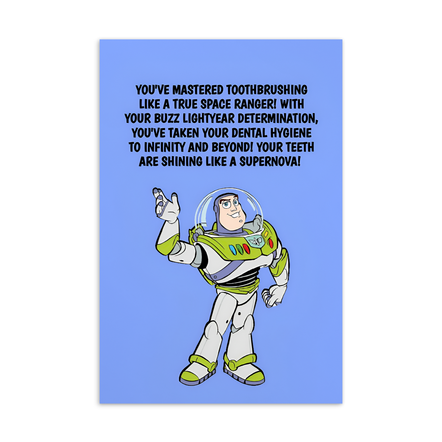 Toy Story Buzz Lightyear Dental Motivational & Reward Cards- You've Mastered Toothbrushing Like A True Space Ranger