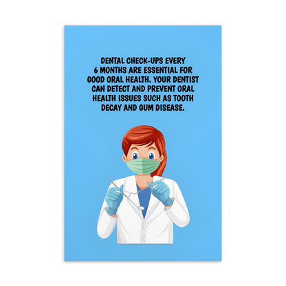 Oral Hygiene Cards-  Dental Check-Ups Every 6 Months Are Essential For Good Oral Health