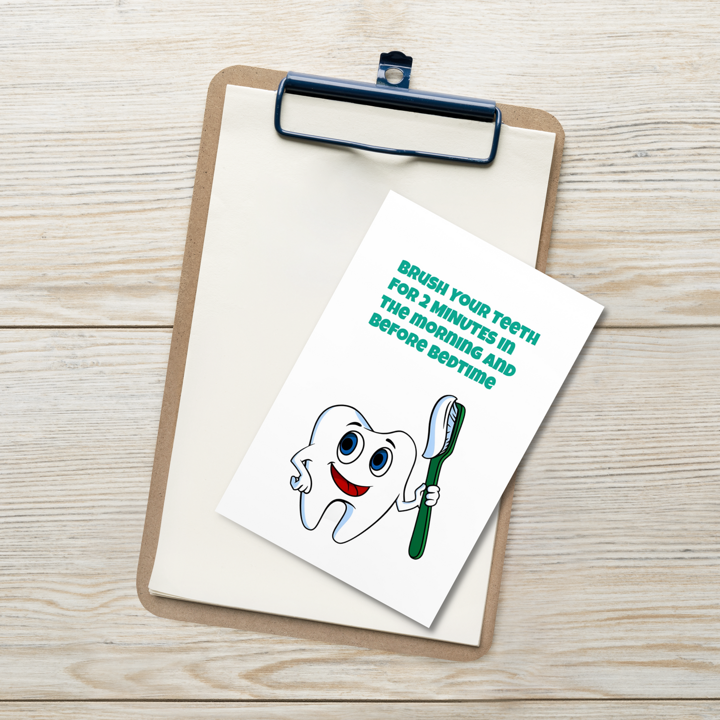 Oral Hygiene Cards- Brush Your Teeth For 2 Minutes