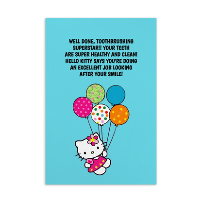 Hello Kitty | Dental Motivational & Reward Cards- Well Done, Toothbrushing Superstar!