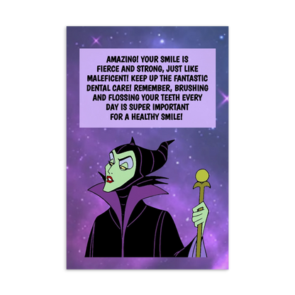 Maleficent | Dental Motivational & Reward Cards- Amazing! Your Smile Is Fierce And Strong, Just Like Maleficent